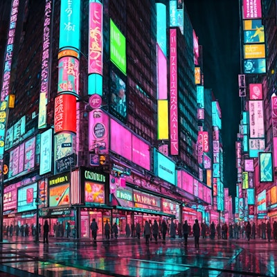 city made of neon
