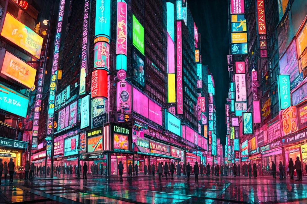 city made of neon