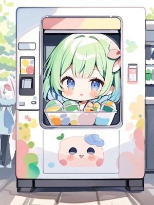 自販機と緑髪ちゃん