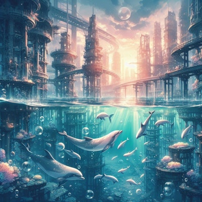 海に沈む都市