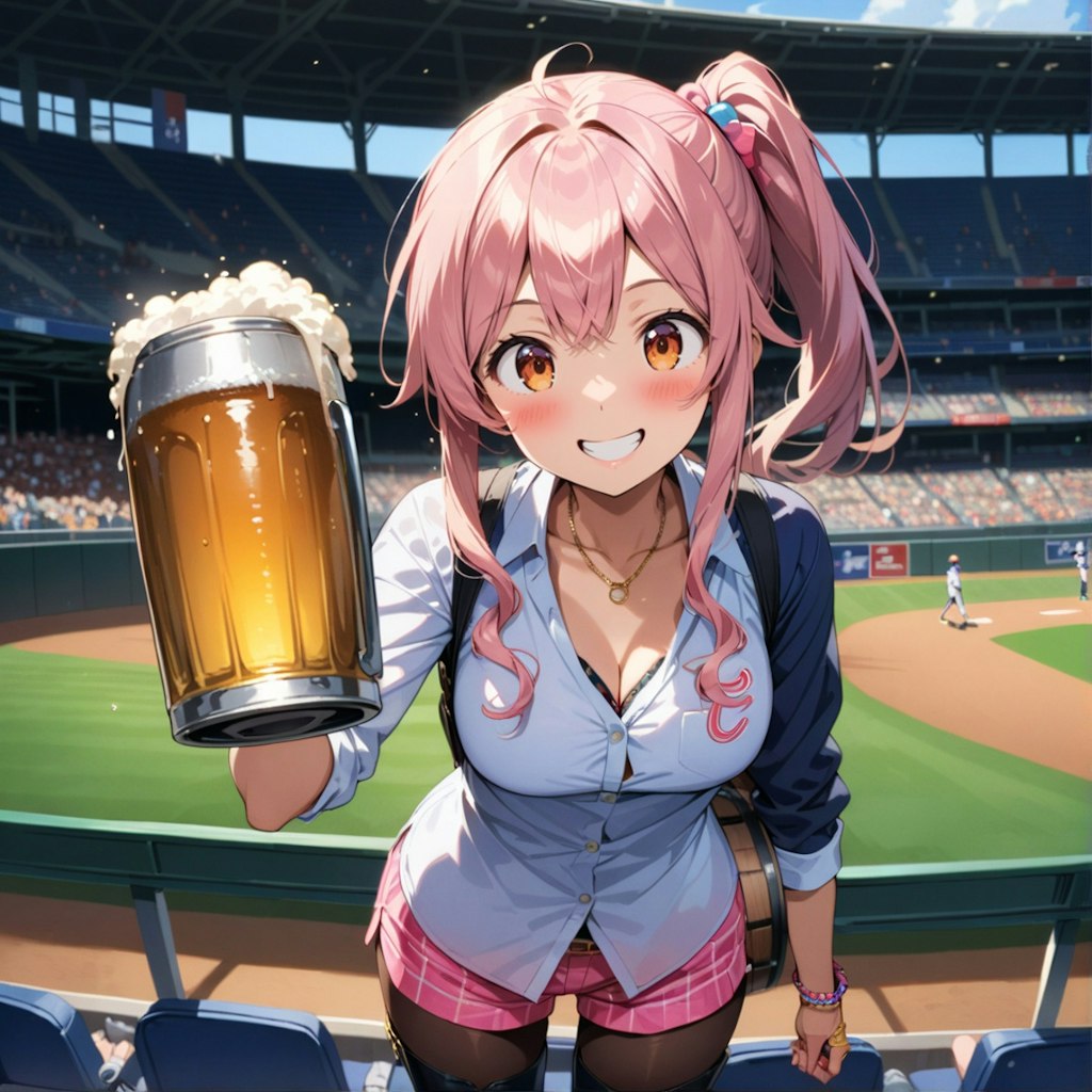 野球観戦 ビールの売り子