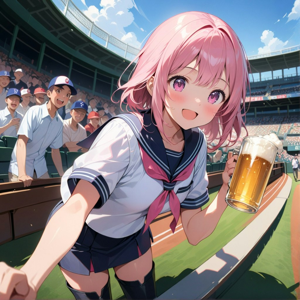 野球観戦 ビールの売り子