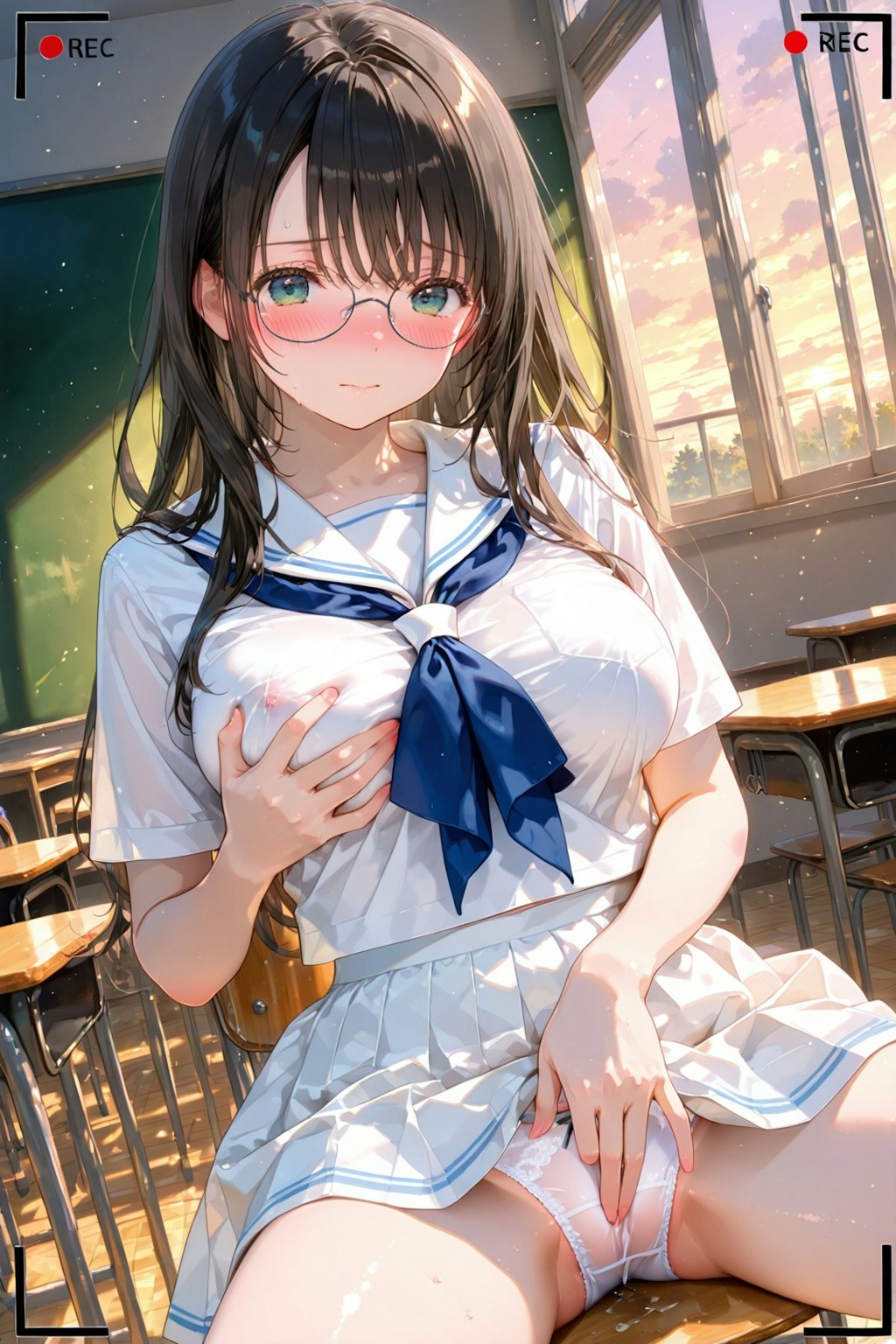 僕の真面目で従順な幼馴染みに放課後の教室でオナニー見せてって言ったら恥じらいながら潮吹きまくってた