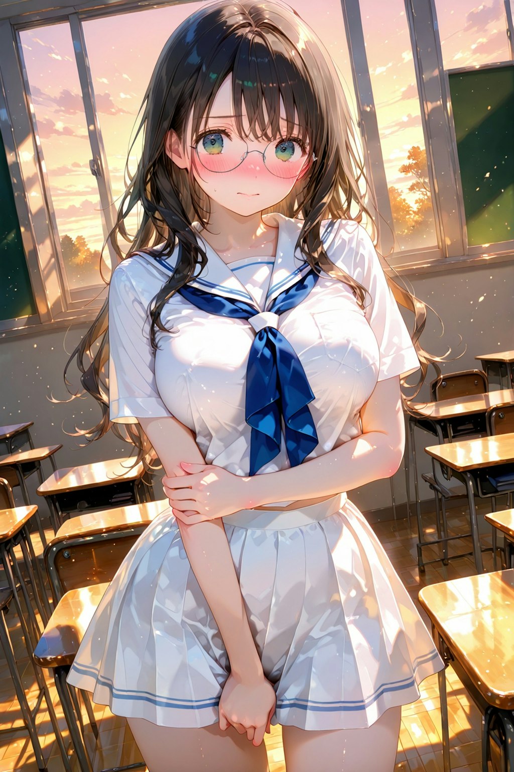 僕の真面目で従順な幼馴染みに放課後の教室でオナニー見せてって言ったら恥じらいながら潮吹きまくってた