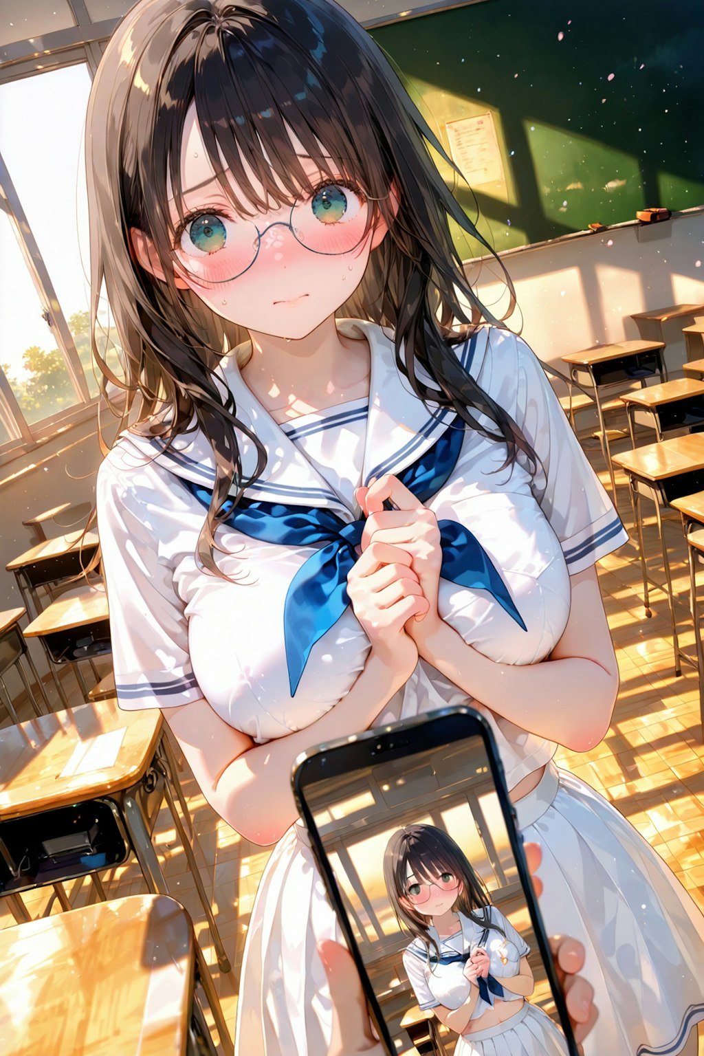 僕の真面目で従順な幼馴染みに放課後の教室でオナニー見せてって言ったら恥じらいながら潮吹きまくってた