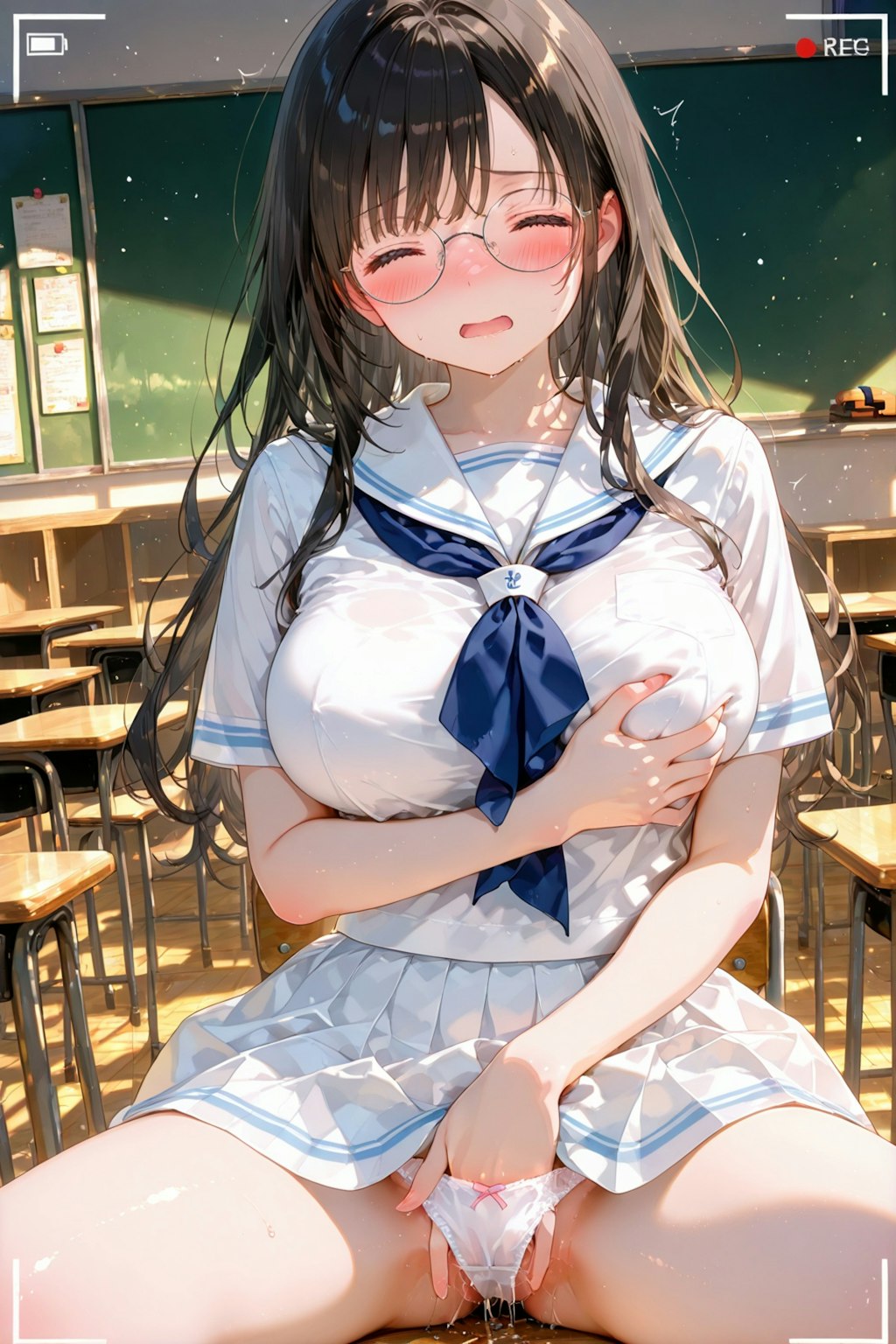 僕の真面目で従順な幼馴染みに放課後の教室でオナニー見せてって言ったら恥じらいながら潮吹きまくってた