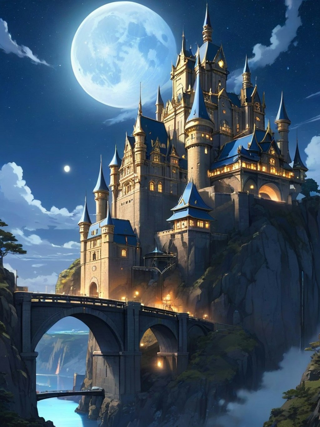 月と城
