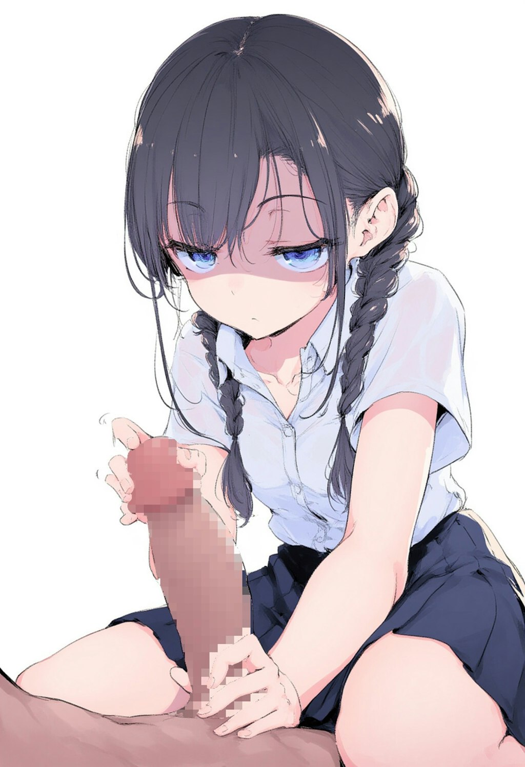 嫌そうに手コキ