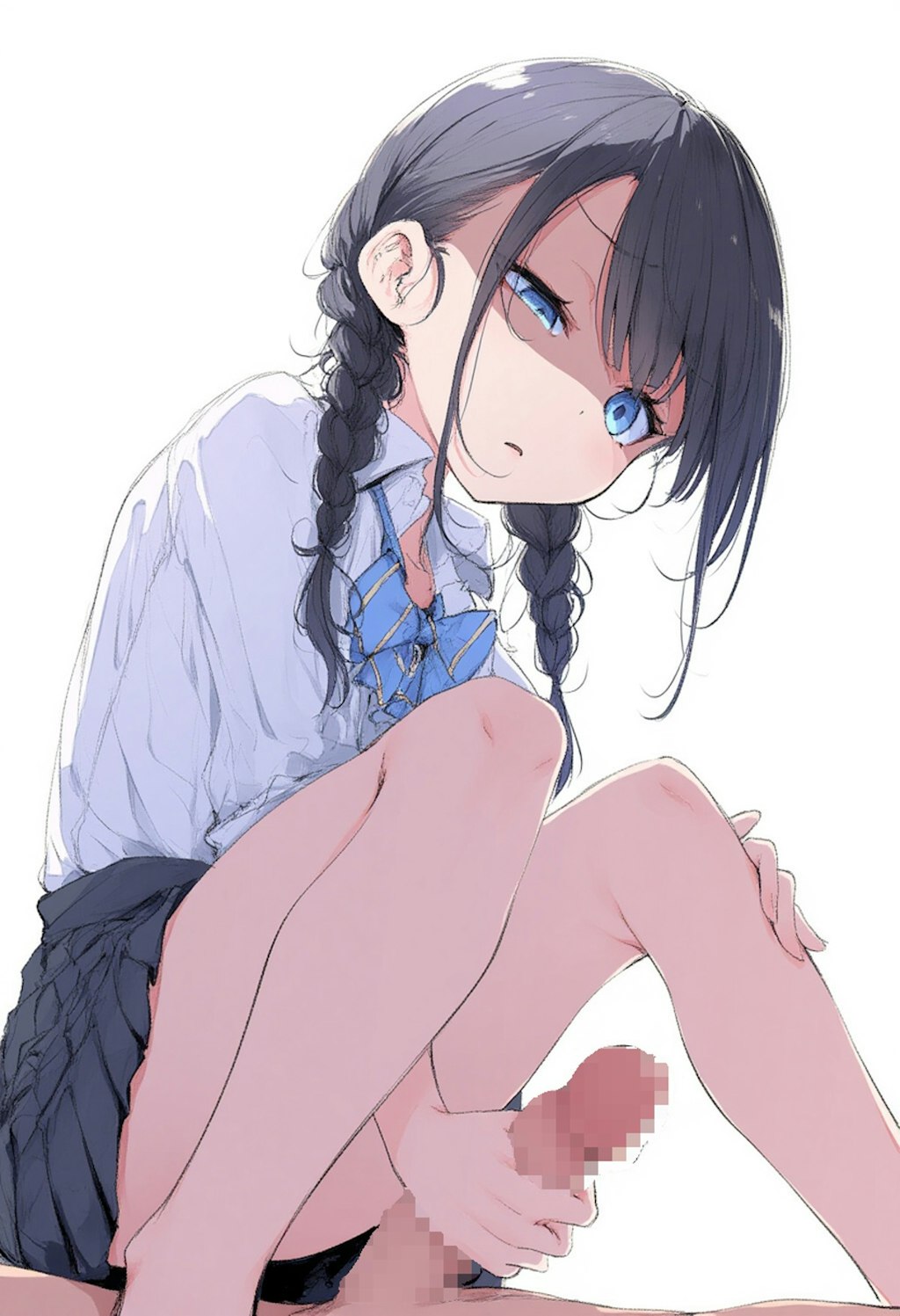 嫌そうに手コキ