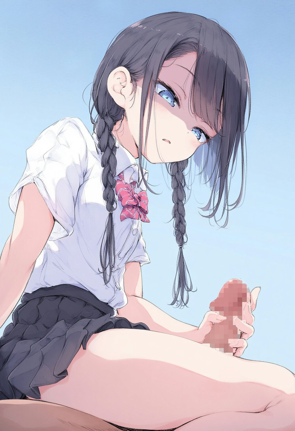 嫌そうに手コキ