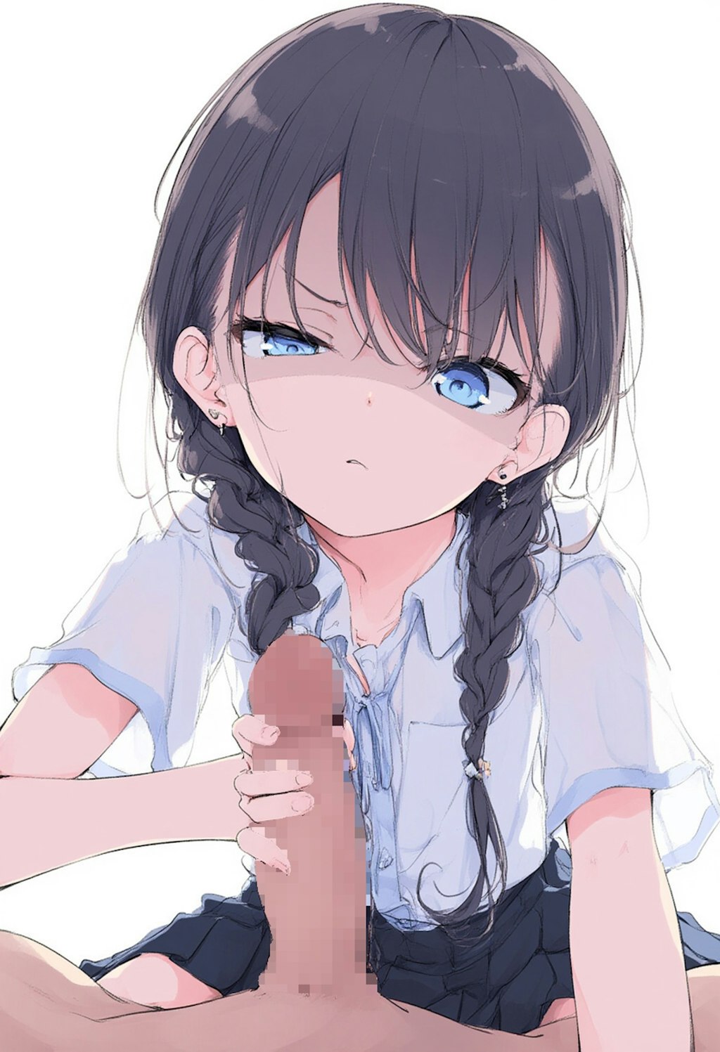 嫌そうに手コキ