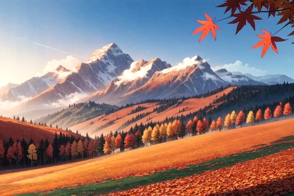 紅葉の山