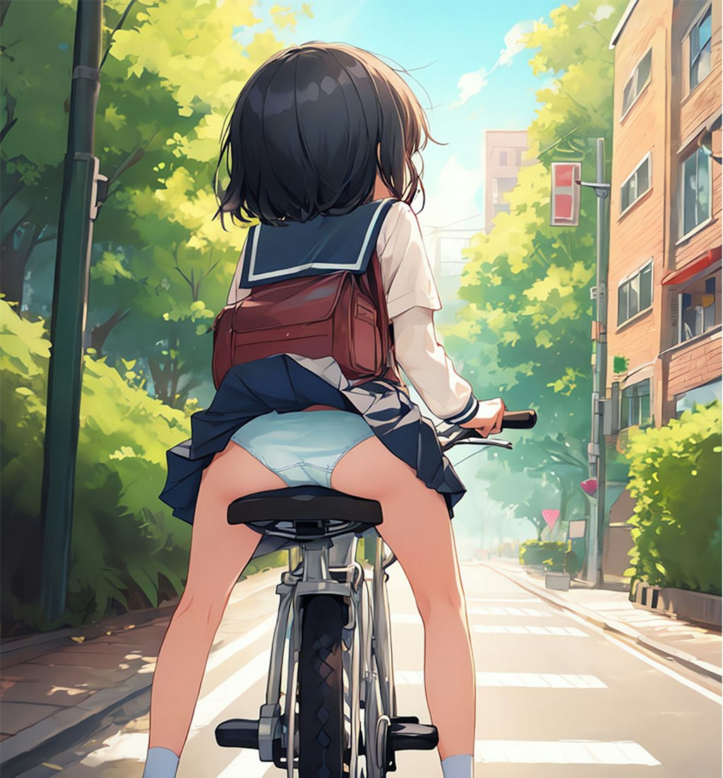 自転車パンチラ