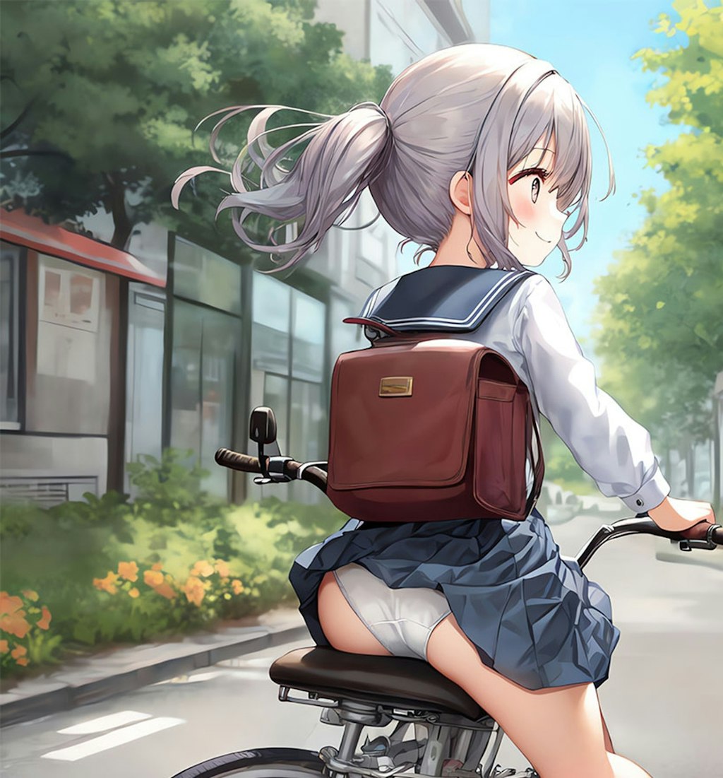 自転車パンチラ