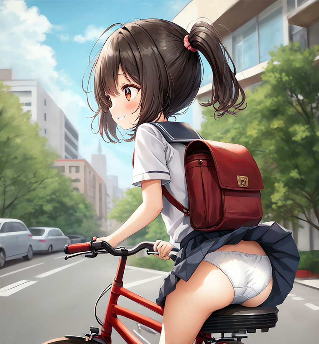 自転車パンチラ