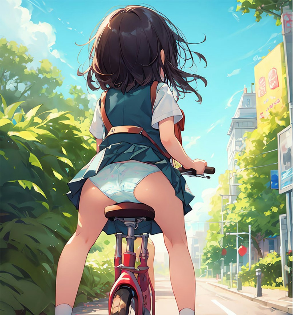 自転車パンチラ