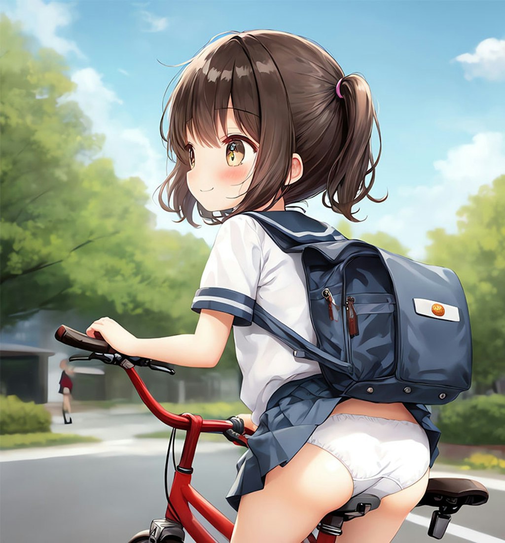 自転車パンチラ