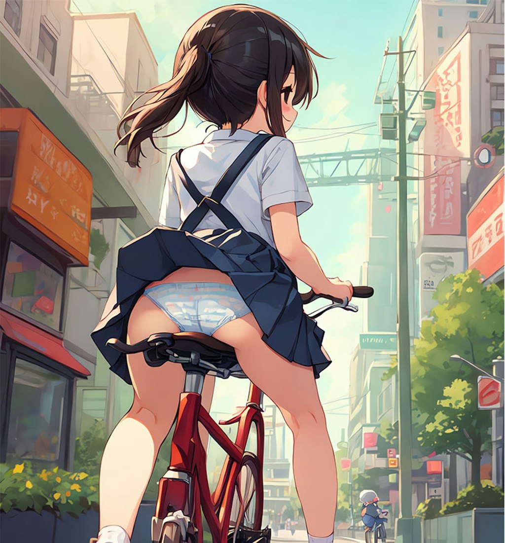 自転車パンチラ