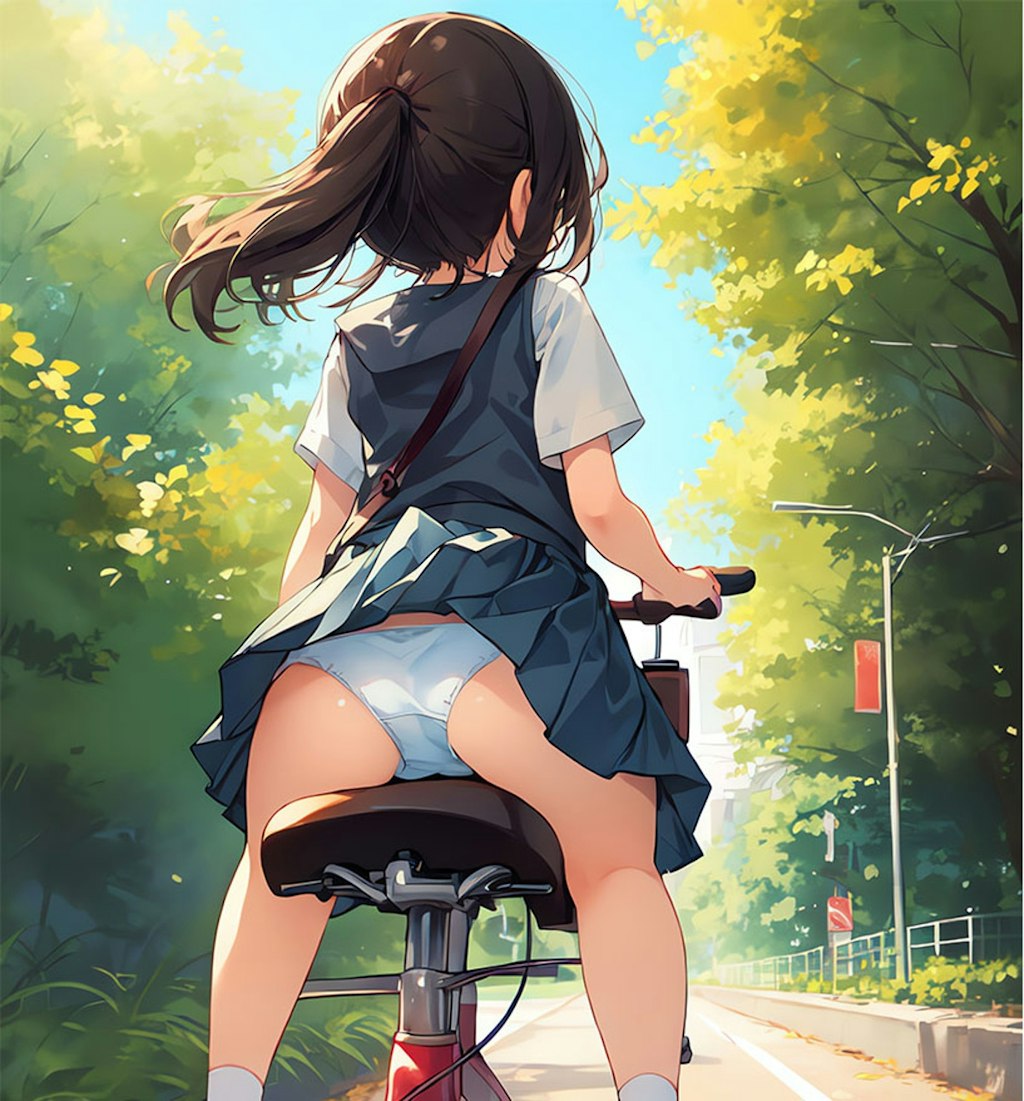 自転車パンチラ