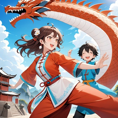 龍と太極拳 dance with dragon, KnitMom1352