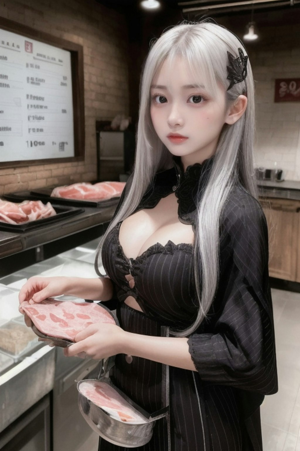 精肉店の看板娘