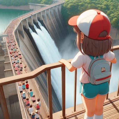 [8枚] ダムを見にきました！（水と少女・一般向けの４）