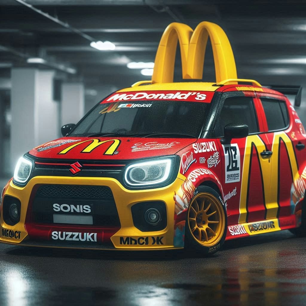 マクドナルドカラーのスズキイグニスレーシングカー