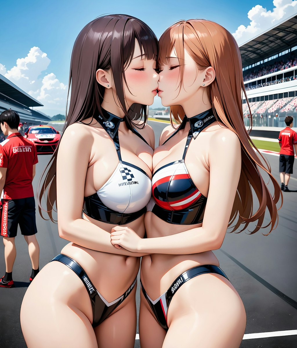 年末企画  イラスト調キスするレースクイーン　1