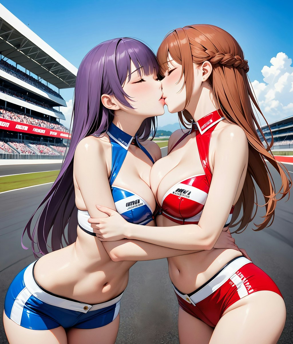 年末企画  イラスト調キスするレースクイーン　1