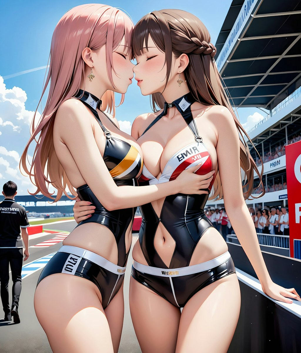 年末企画  イラスト調キスするレースクイーン　1