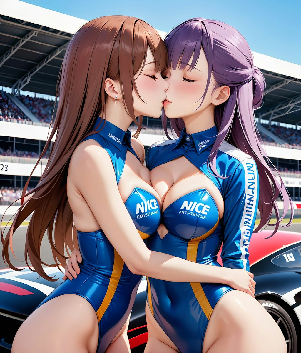 年末企画  イラスト調キスするレースクイーン　1