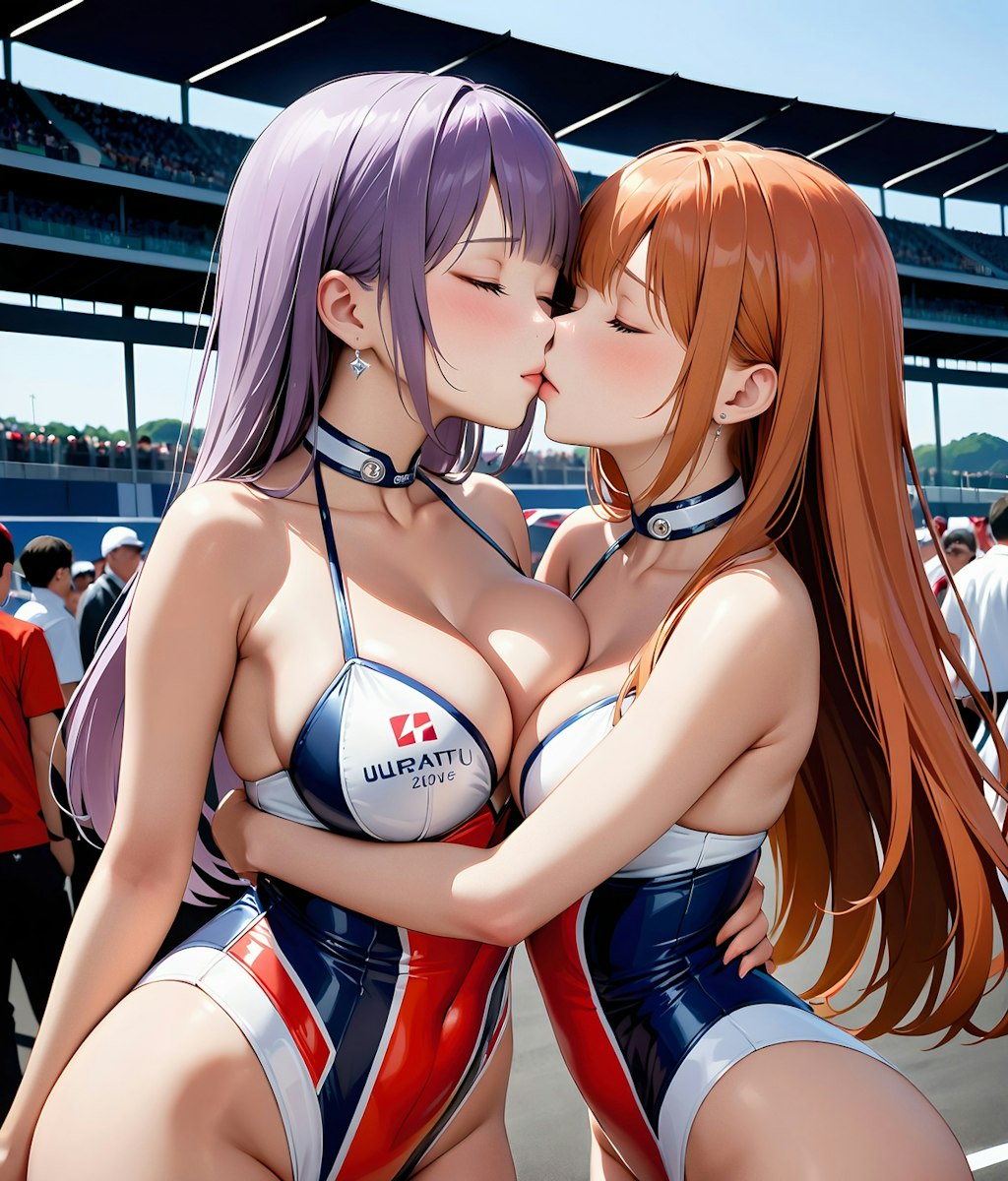 年末企画  イラスト調キスするレースクイーン　1