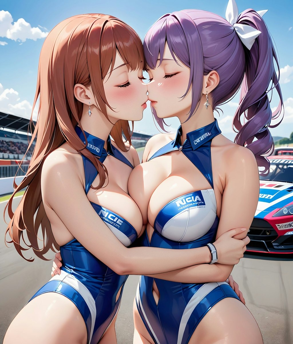 年末企画  イラスト調キスするレースクイーン　1