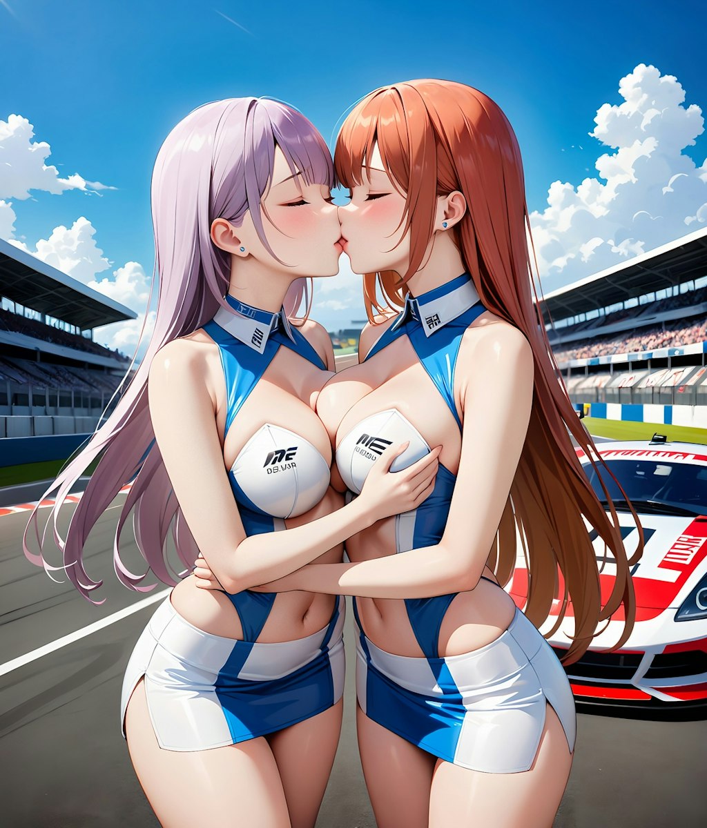 年末企画  イラスト調キスするレースクイーン　1