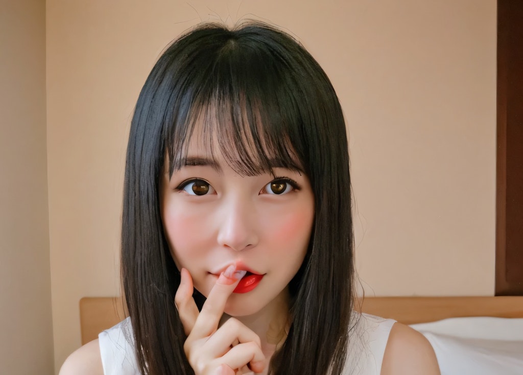 黒髪ロングで寝室の美女１３