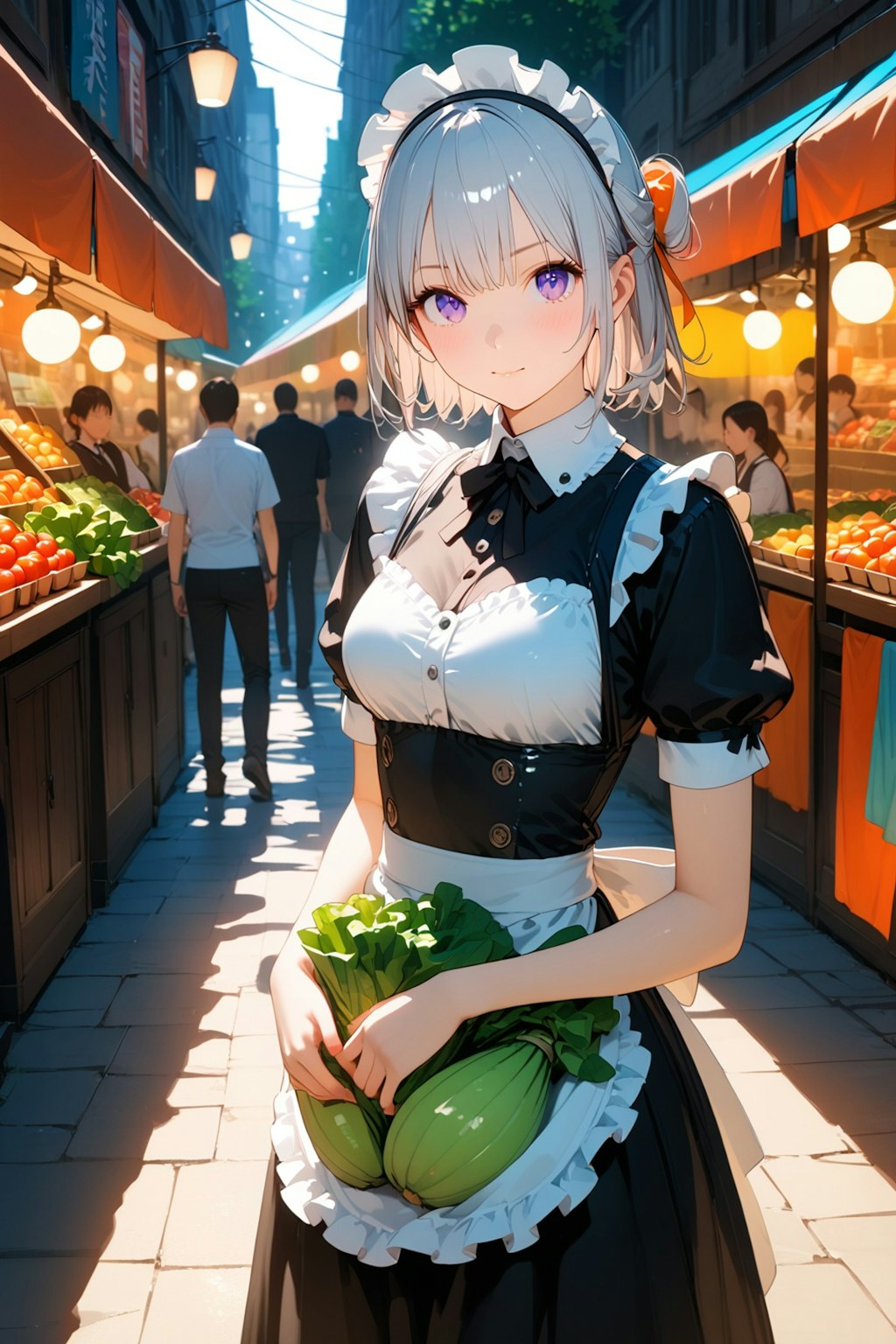 (929HQ)銀髪ちゃんメイド（お買い物）