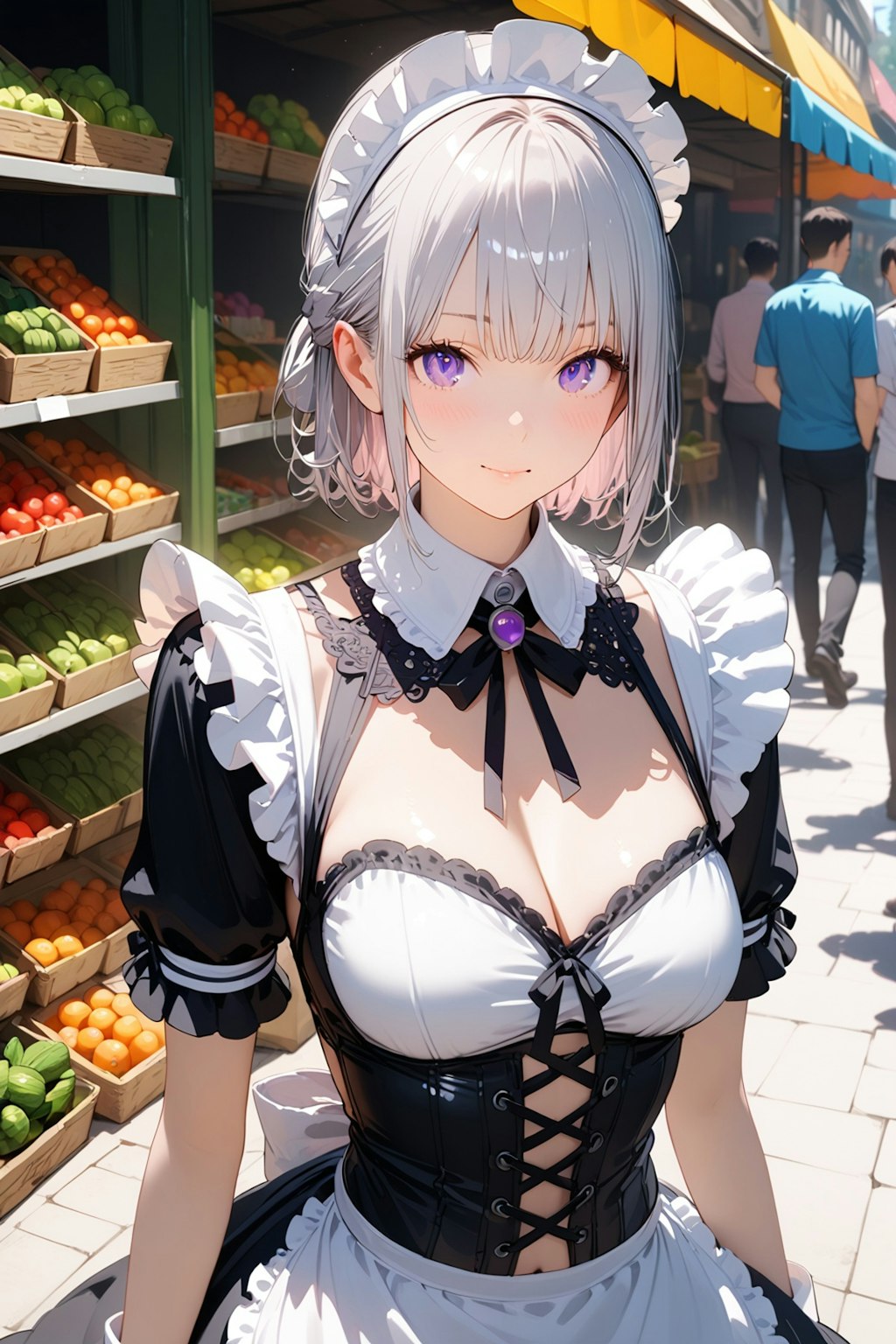 (929HQ)銀髪ちゃんメイド（お買い物）