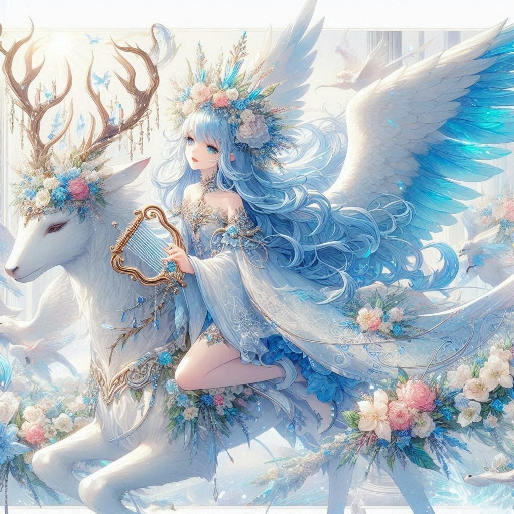 Concerto by the Blue saint lady of Light Wings and the Holy deer.