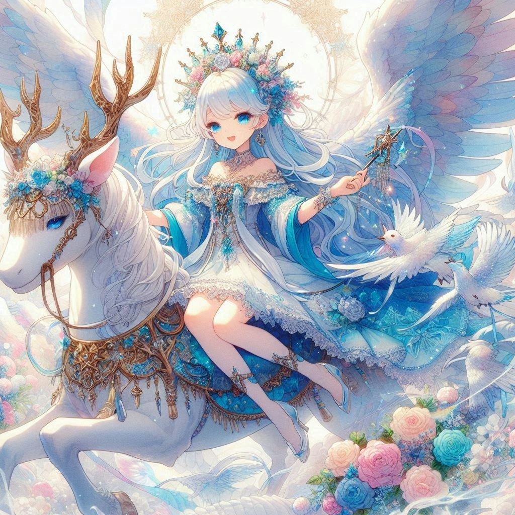 Concerto by the Blue saint lady of Light Wings and the Holy deer.