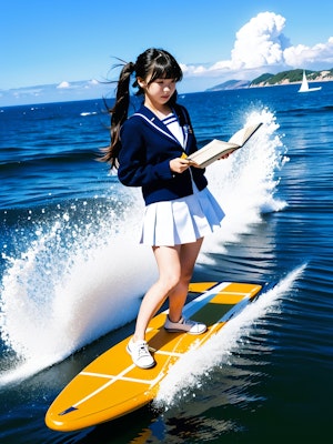 【謎画像】期末試験前だけどサーフィンがしたい女子高生