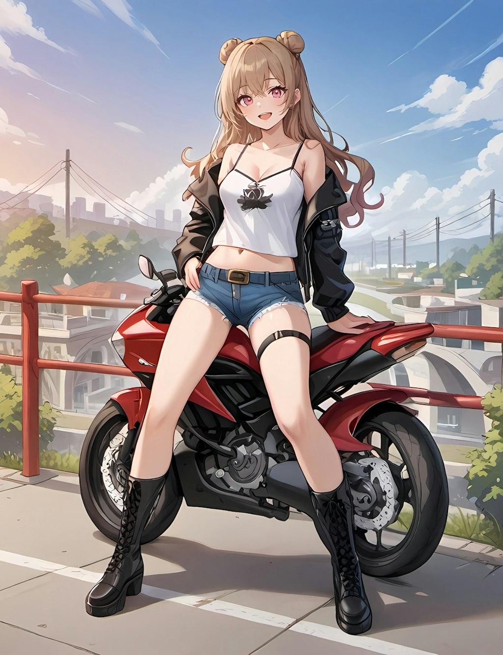 真夏のおバイクは暑くて熱いぷり