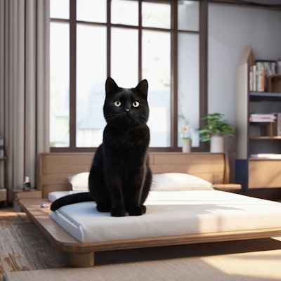 かわいい黒い子猫