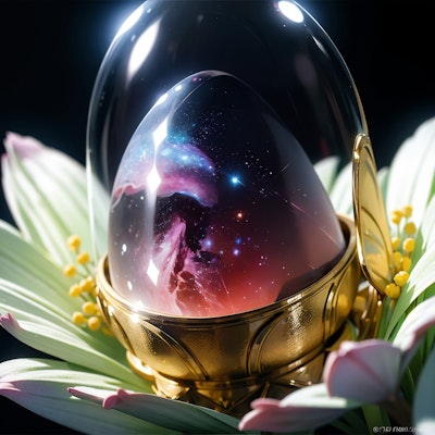 Easter egg made of galaxies