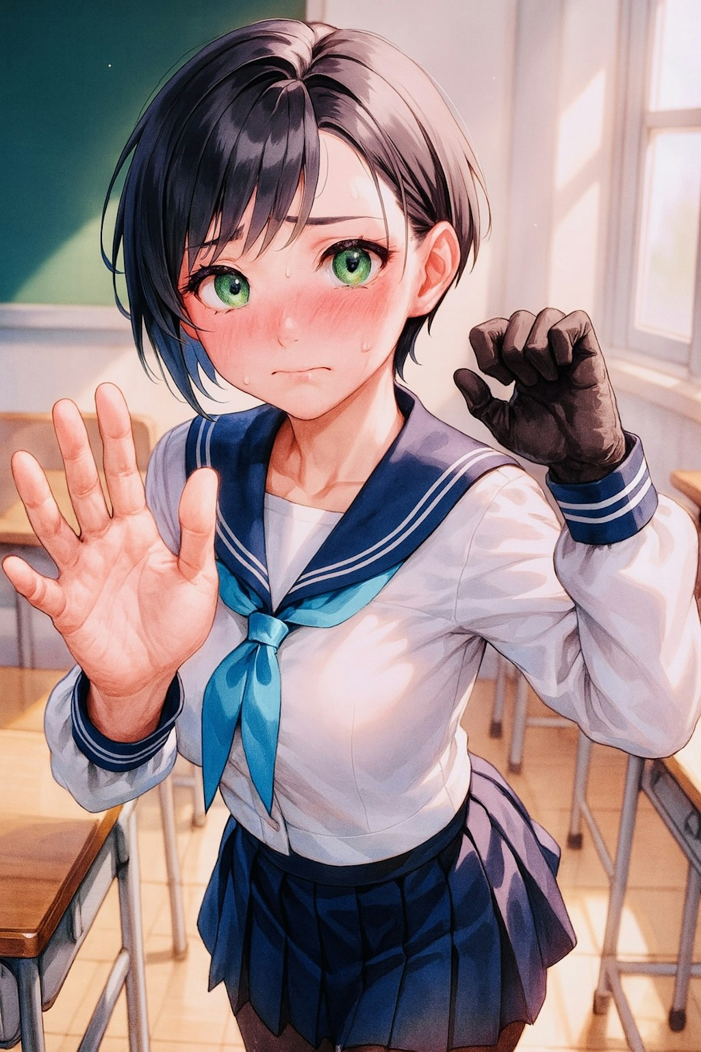 ナマ手露出サキちゃん