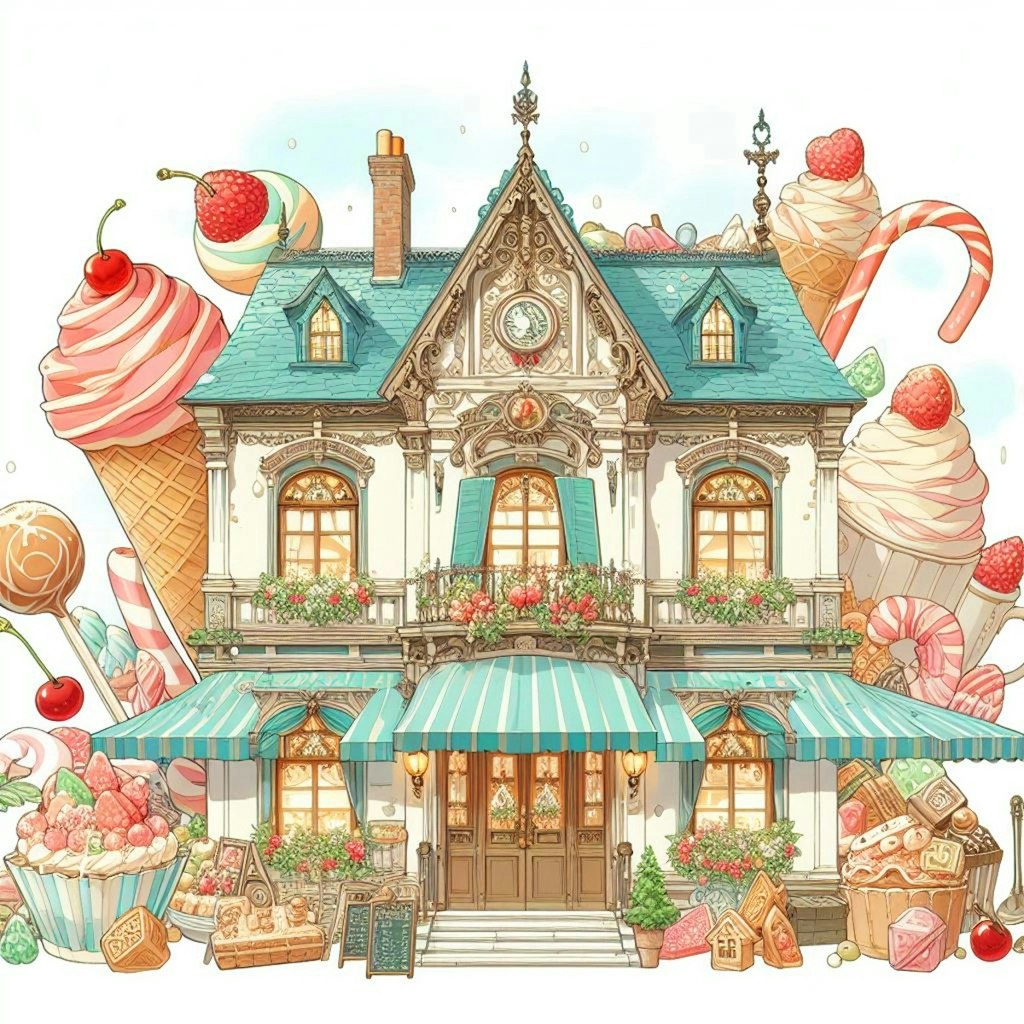 童話のお菓子な家と、男の子★(12枚)