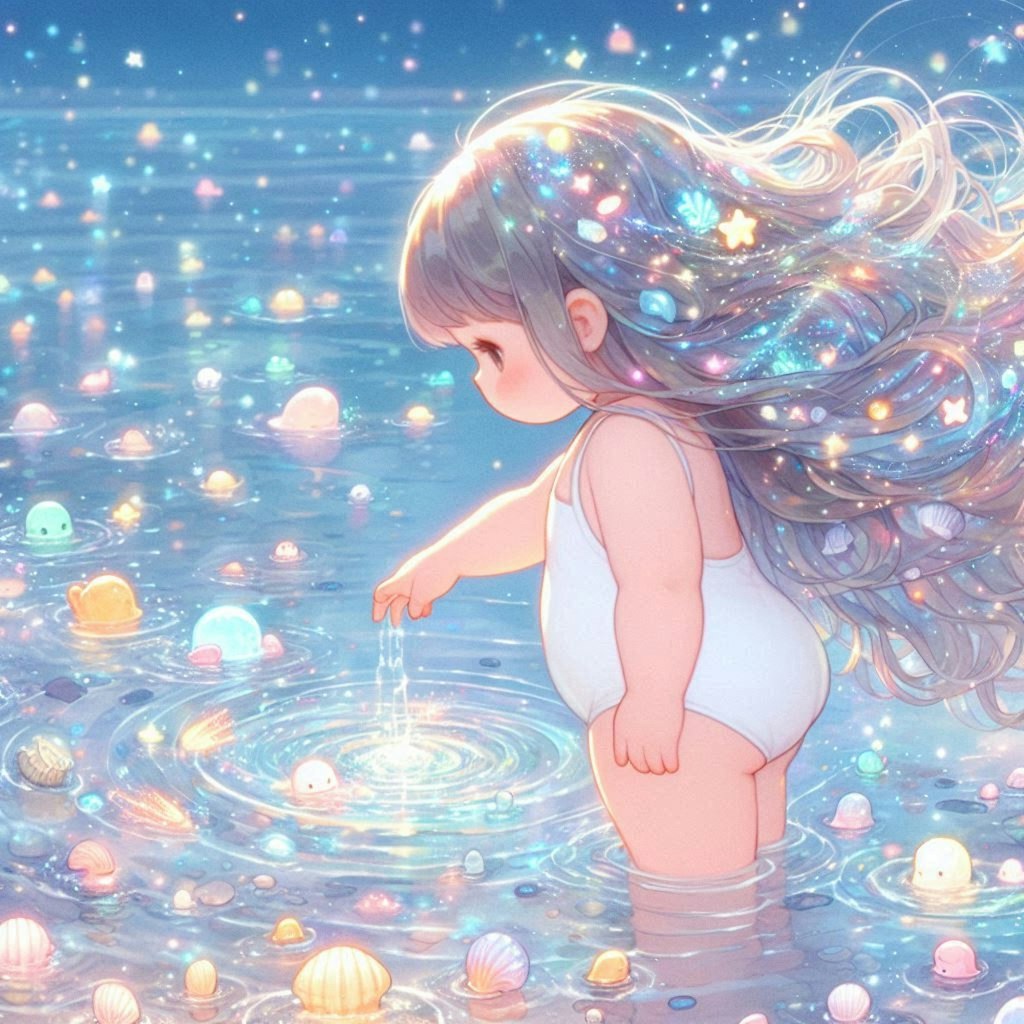 水浴び少女