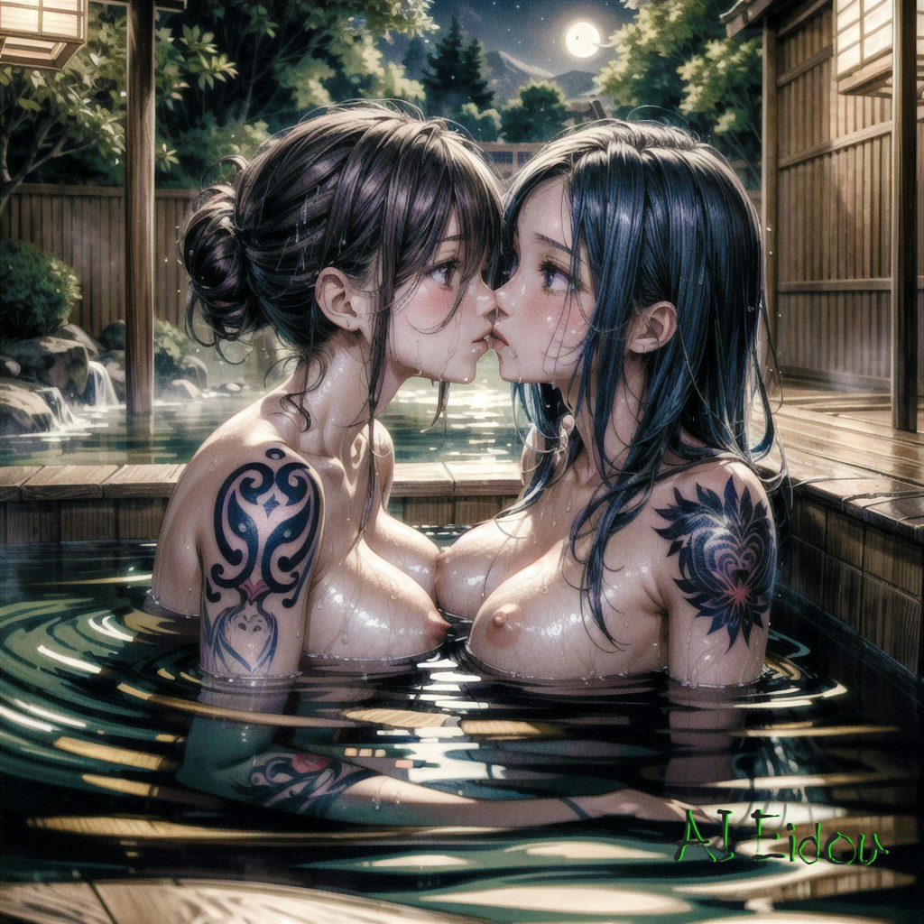 Tattoo Girls in Onsen