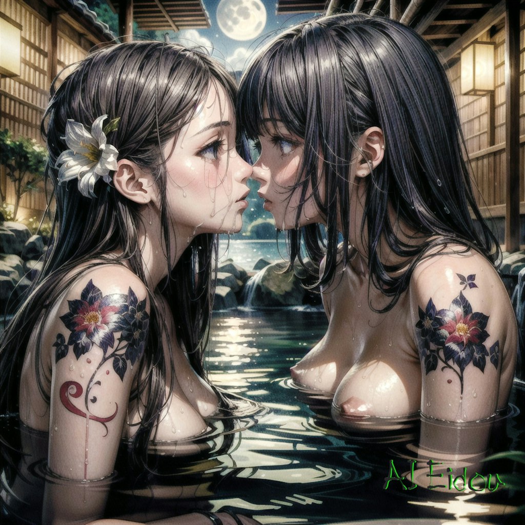 Tattoo Girls in Onsen