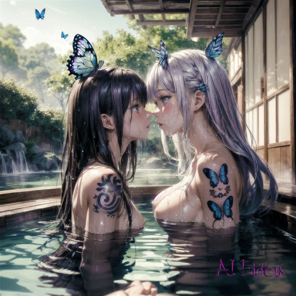 Tattoo Girls in Onsen