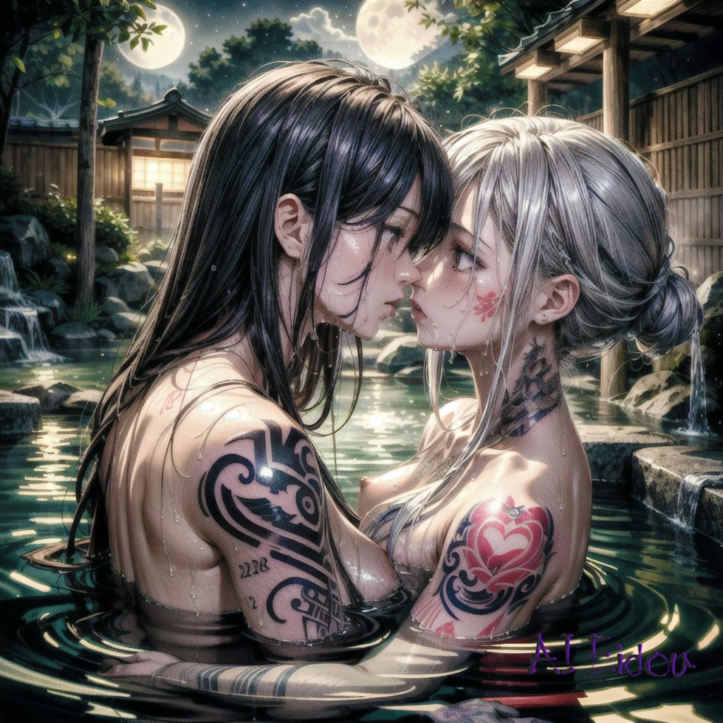 Tattoo Girls in Onsen